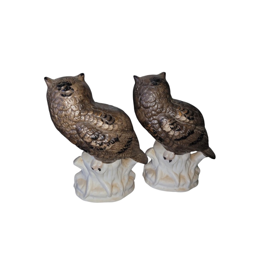 Pair of Owls Figurines - Picture 2 of 3